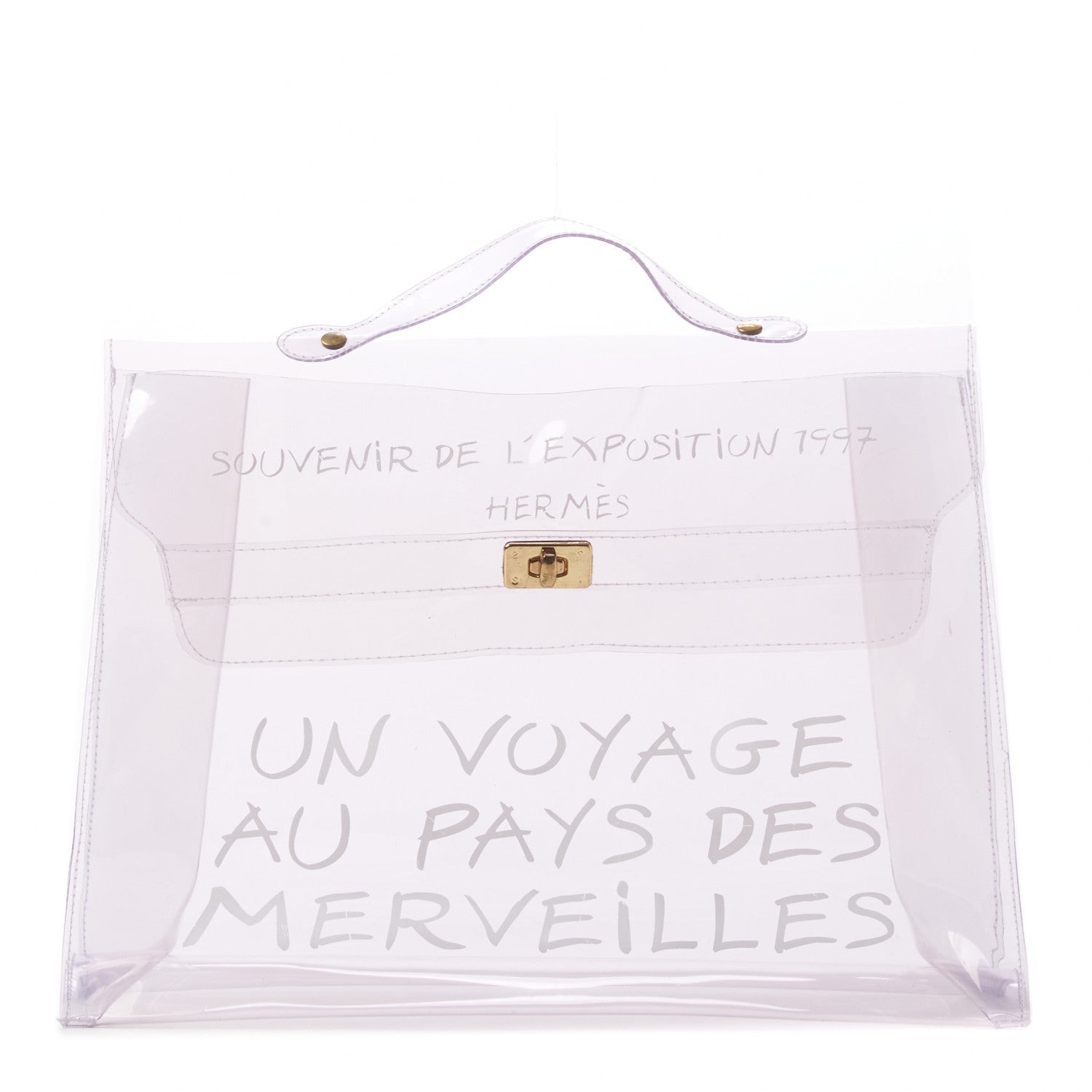 Hermes Vinyl Souvenir De L'Exposition Kelly Transparent 1 of 7
