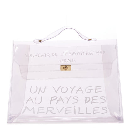 Hermes Vinyl Souvenir De L'Exposition Kelly Transparent 1 of 7