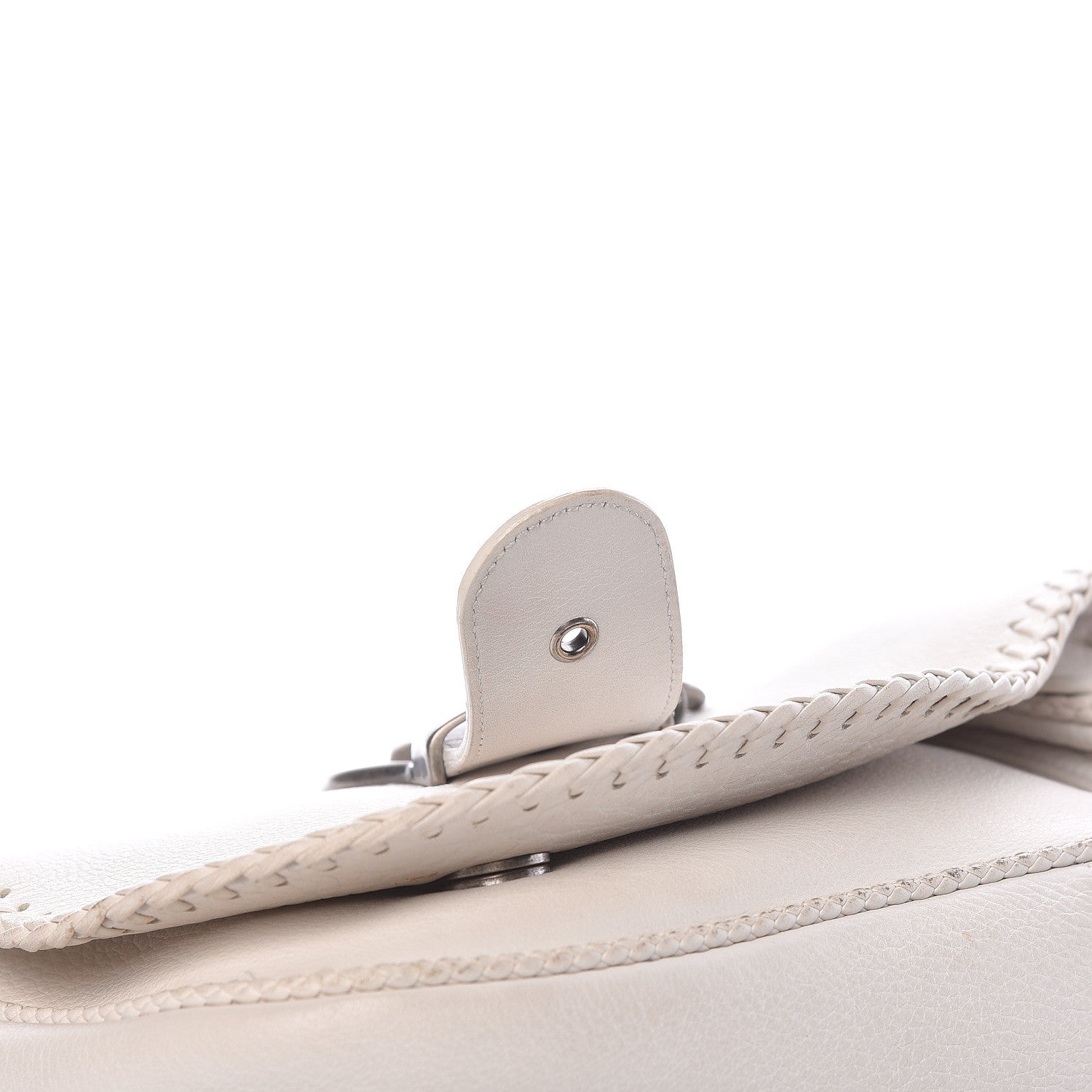 Christian Dior Calfskin Whipstitch Gaucho Double Saddle Bag White 16 of 20