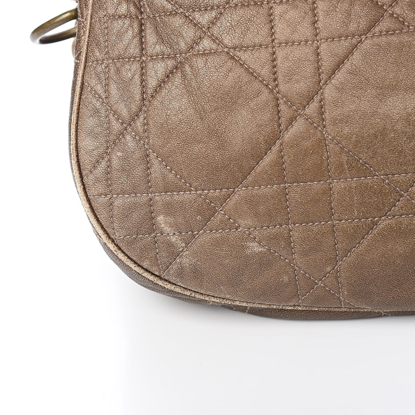 Lambskin Cannage Shoulder Bag Bronze