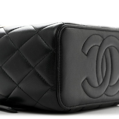 Chanel Lambskin Quilted Pearl Crush Small Vanity Case With Chain Black 10 of 15
