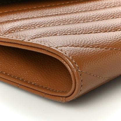 Saint Laurent Grain De Poudre Matelasse Chevron Monogram Cassandre Flap Pouch Natural Dark 9 of 11