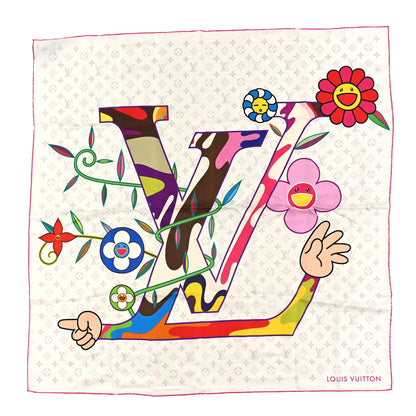 Louis Vuitton LV X TM Monogram Superflat Square 90 Scarf White 1 of 3