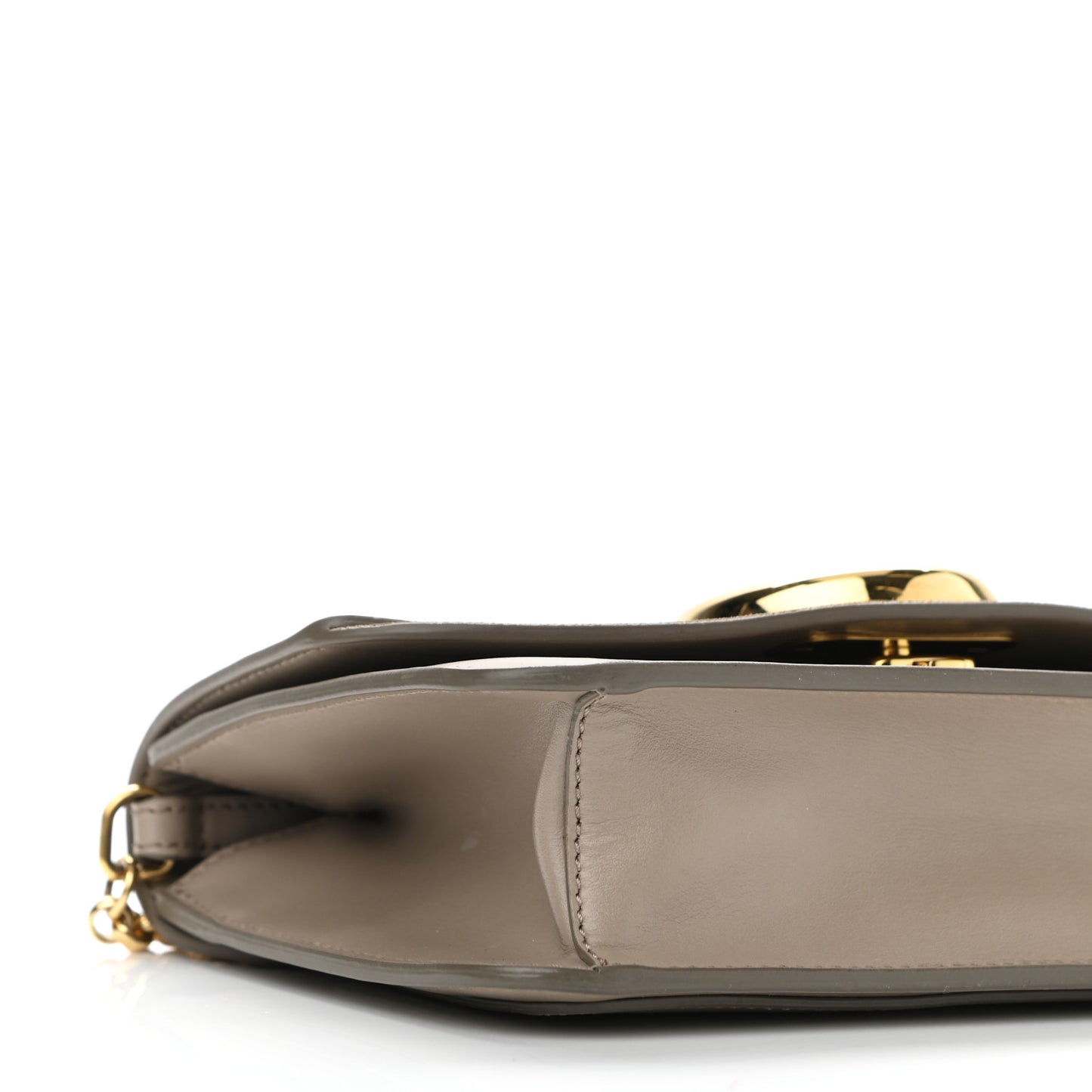 Calfskin Suede C Clutch With Chain Motty Grey