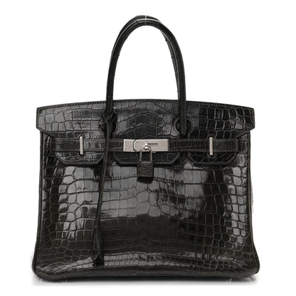 Hermes Shiny Niloticus Crocodile Birkin 30 Graphite 1 of 18