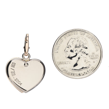 Cartier 18K White Pink Gold Diamond Double Heart Charm 2 of 3