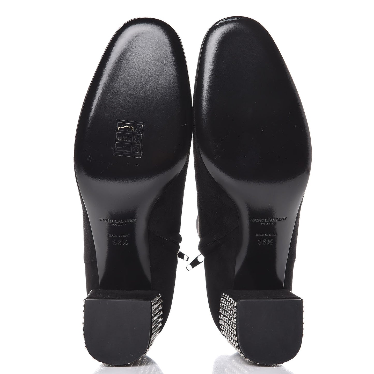 Suede Crystal Studded Babies 70 Ankle Boots 38.5 Black