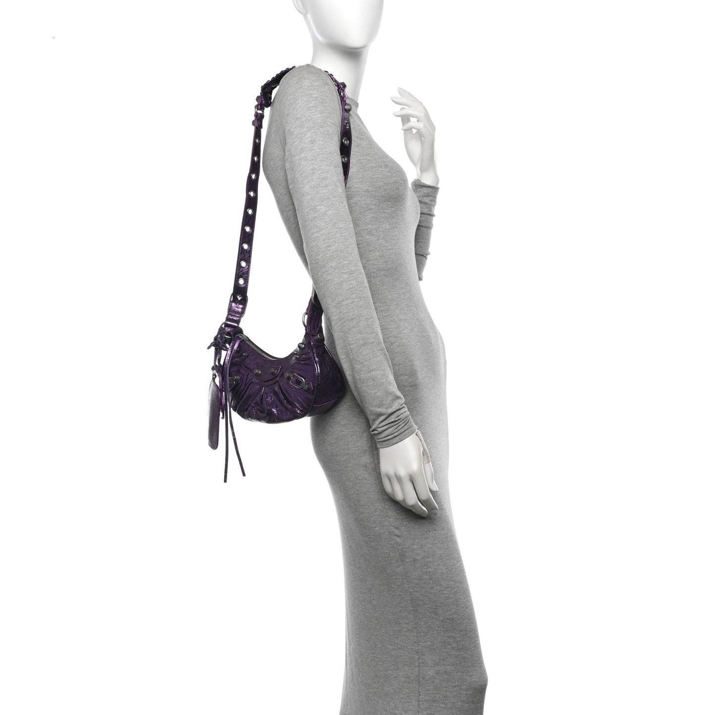 Metallic Agneau Arena Le Cagole Shoulder Bag XS Met Mauve