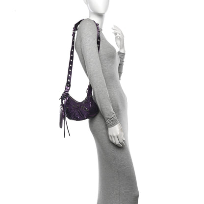 Balenciaga Metallic Agneau Arena Le Cagole Shoulder Bag XS Met Mauve 2 of 12