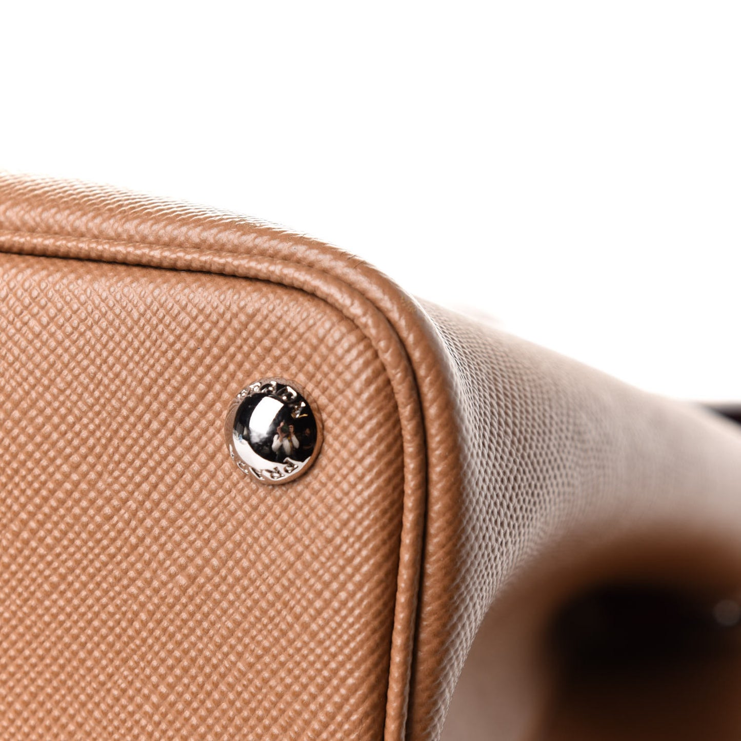 Saffiano Cuir Convertible Top Handle Tote Caramel