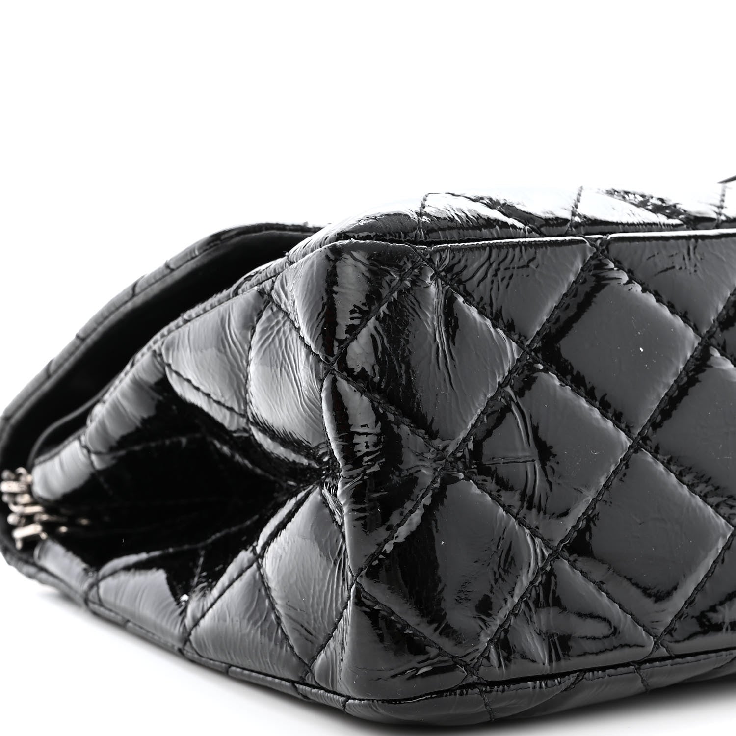 Chanel Distressed Patent Quilted 2.55 Reissue 227 Flap Black 10 of 13