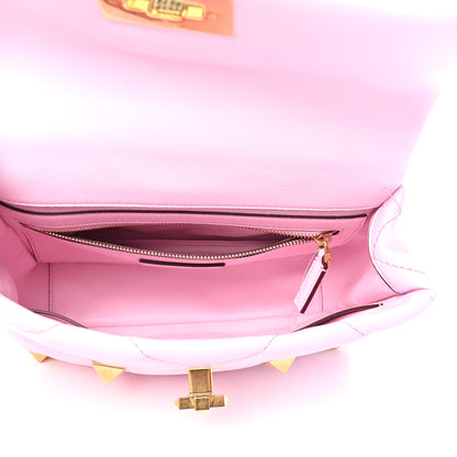 Valentino Garavani Nappa Medium Roman Stud Shoulder Bag Pink Borealis 5 of 9