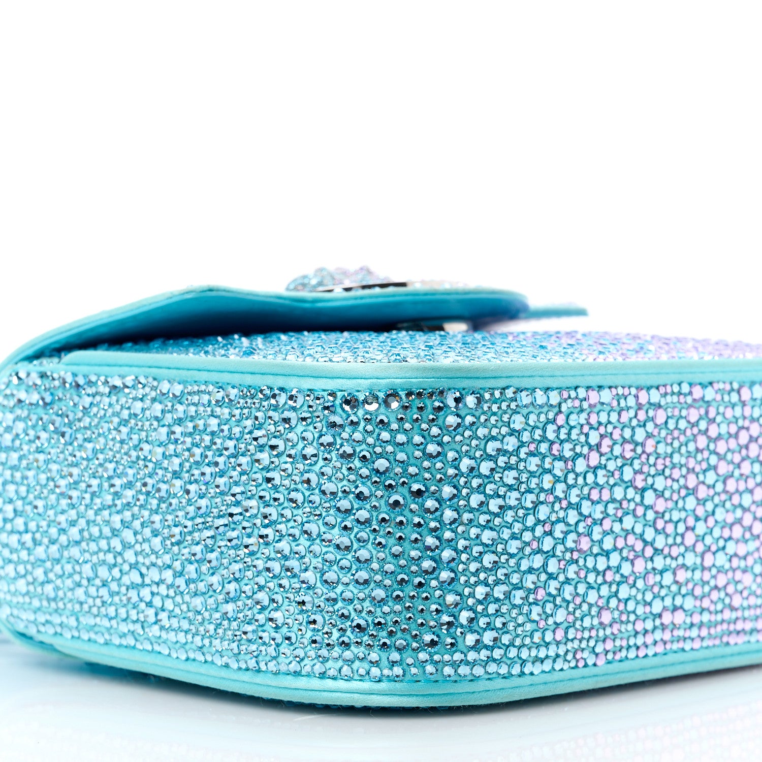 Versace Satin Crystal Studded Mini La Medusa Bag Blue 9 of 10