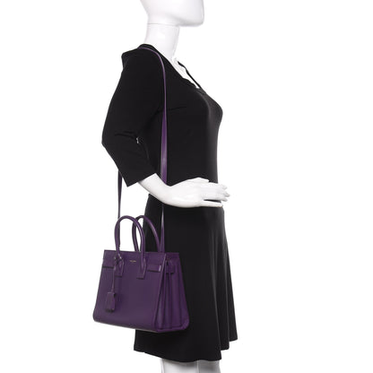 Saint Laurent Calfskin Baby Sac de Jour Purple 2 of 9