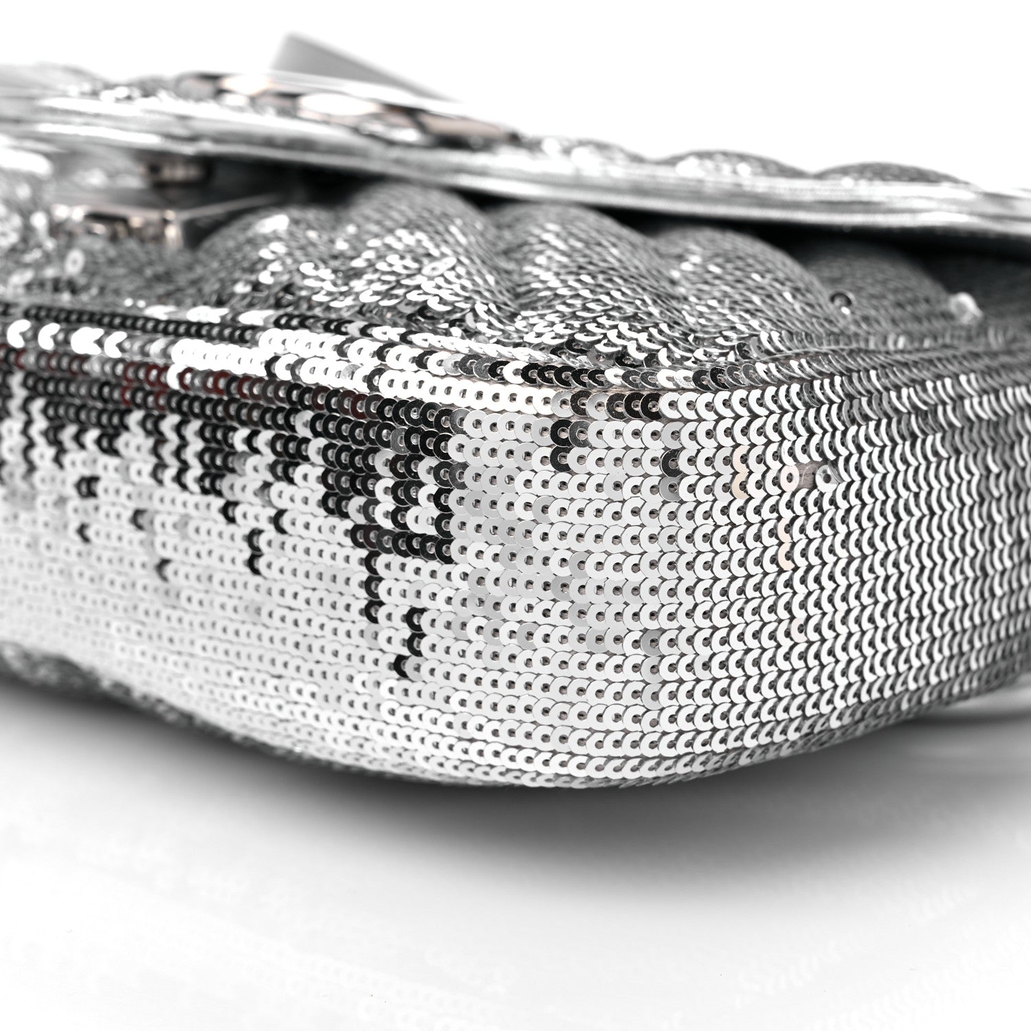 Gucci Sequin Matelasse Mini GG Marmont Shoulder Bag Silver 8 of 8