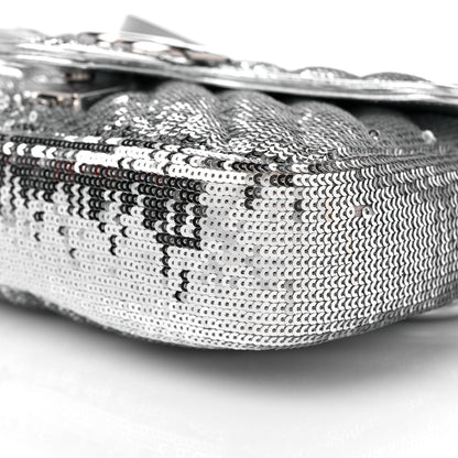 Gucci Sequin Matelasse Mini GG Marmont Shoulder Bag Silver 8 of 8