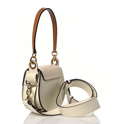 Chloe Calfskin Crocodile Embossed Small Tess Bag White Beige 3 of 14