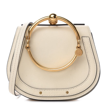 Chloe Calfskin Suede Small Nile Bracelet Bag Off White 1 of 9