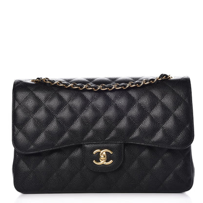 Chanel Caviar Quilted Jumbo Double Flap Black 1 of 9