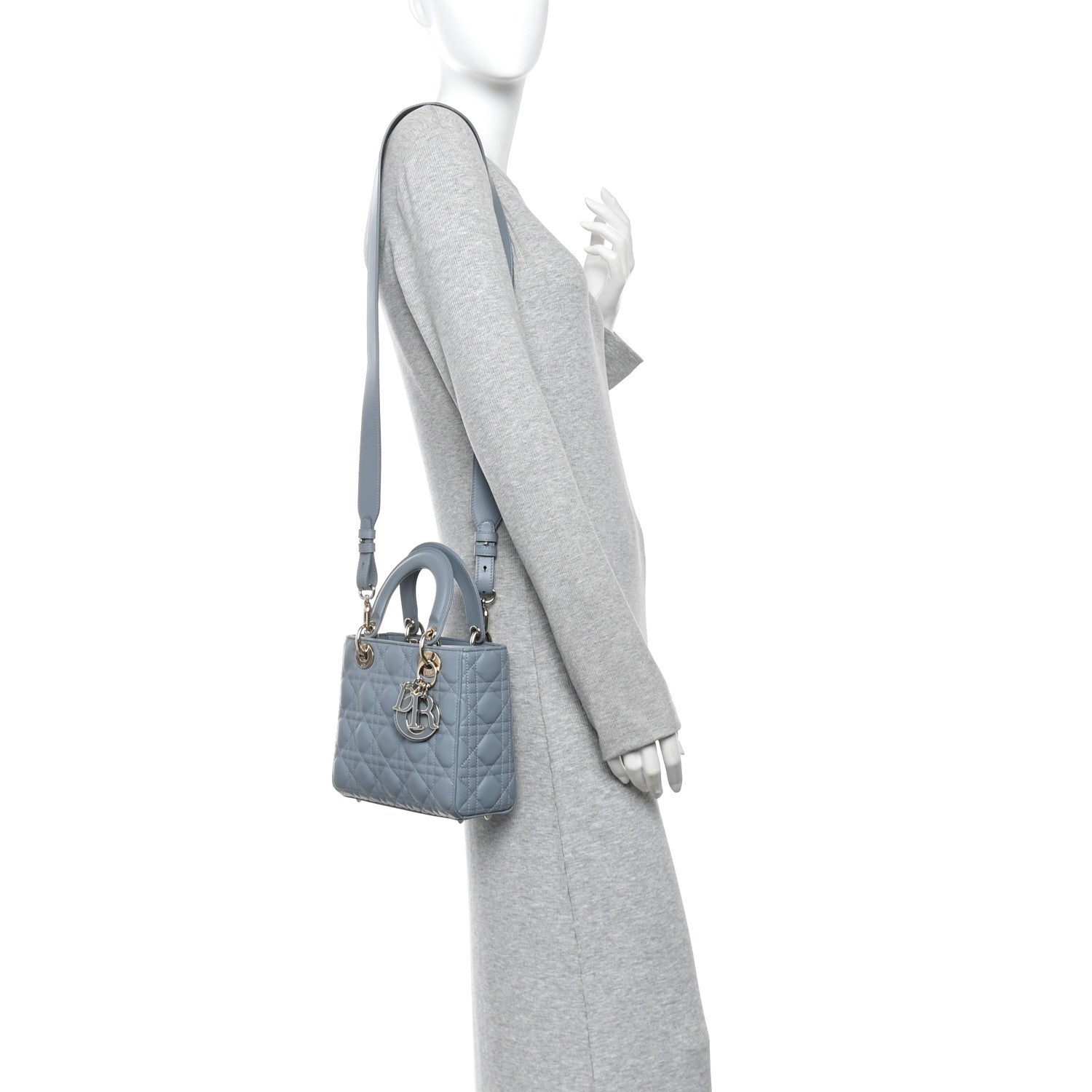 Christian Dior Lambskin Cannage Small My ABCDior Lady Dior Cloud Blue 2 of 9