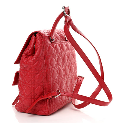 Christian Dior Lambskin Cannage Large Stardust Backpack Red 3 of 13