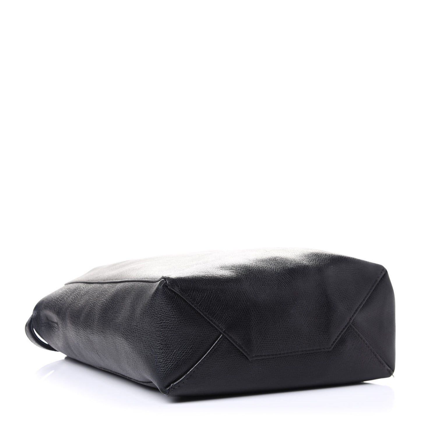 Grained Calfskin Small Vertical Cabas Black