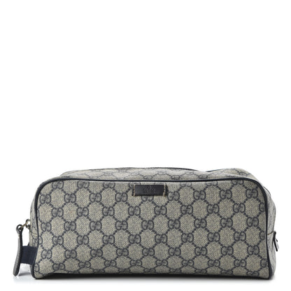 Gucci GG Supreme Monogram Toiletry Case Navy 1 of 12