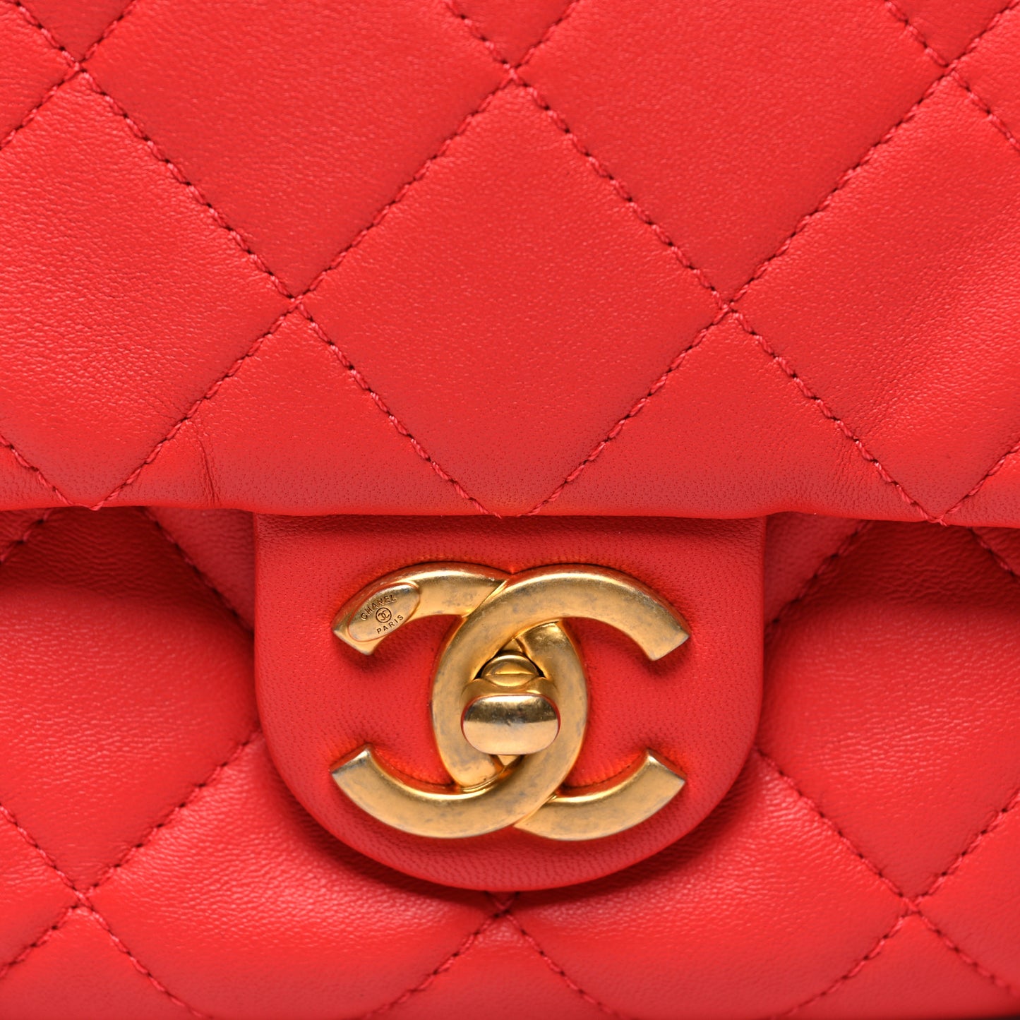 Lambskin Quilted Side-Packs Red