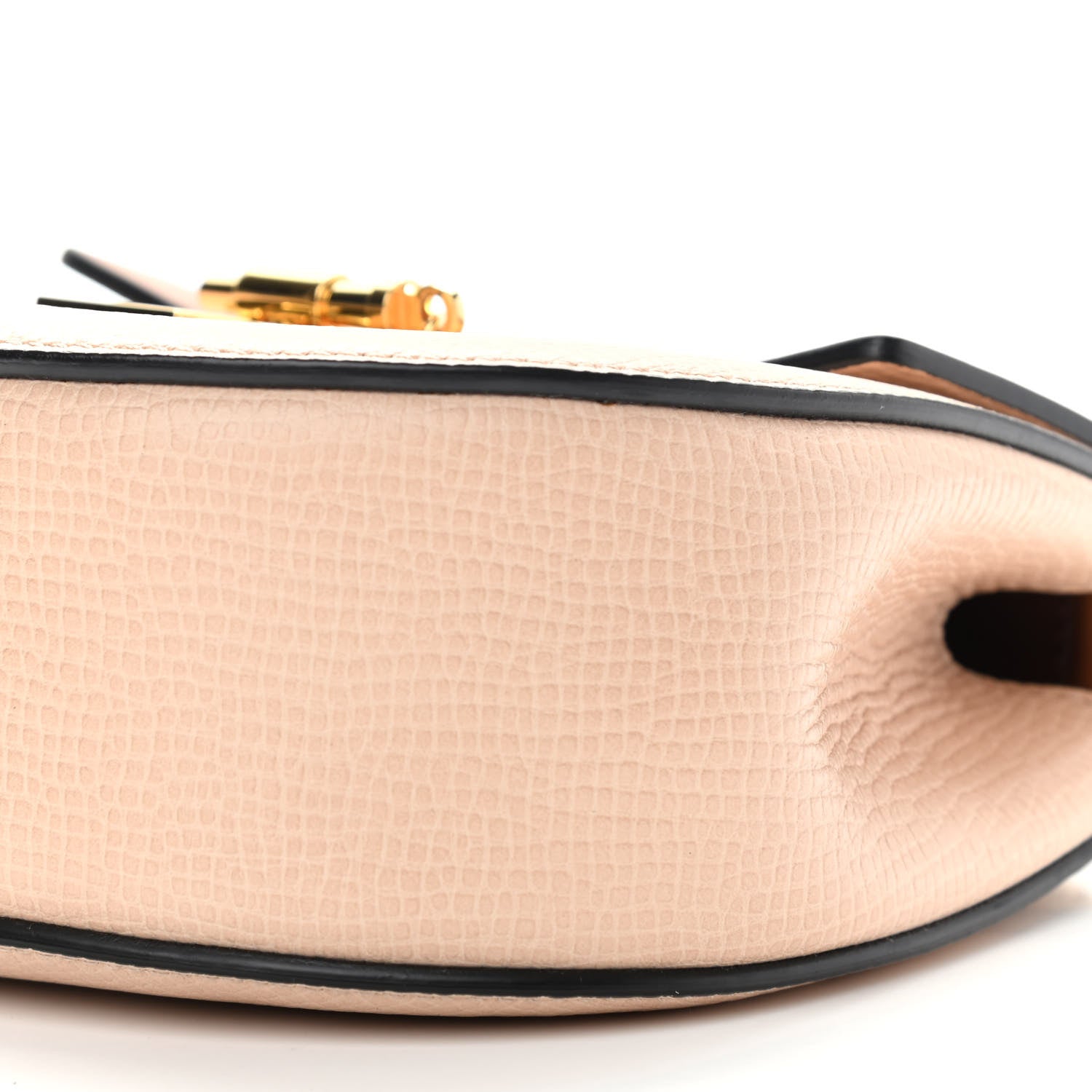 Chloe Grained Calfskin Lambskin Mini Bi-Color Drew Shoulder Bag Powder Beige Caramel 8 of 8