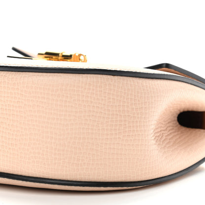 Chloe Grained Calfskin Lambskin Mini Bi-Color Drew Shoulder Bag Powder Beige Caramel 8 of 8
