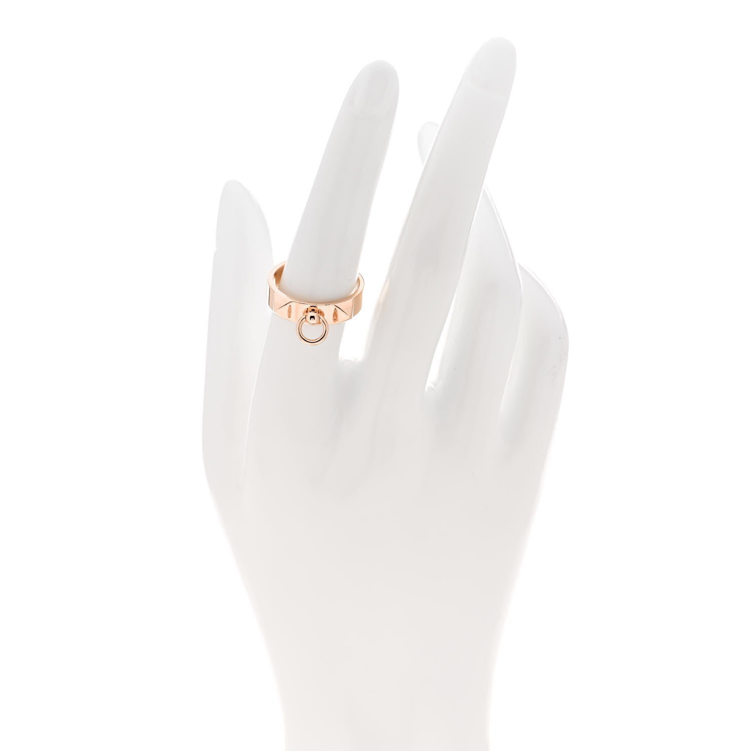 Hermes 18K Rose Gold PM Collier De Chien Ring 55 7.25 2 of 5