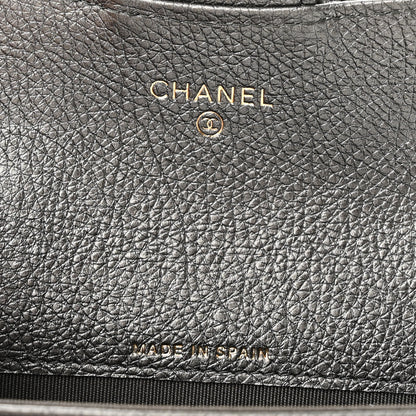 Chanel Metallic Calfskin Quilted Reissue Flap Card Holder Charcoal 6 of 9