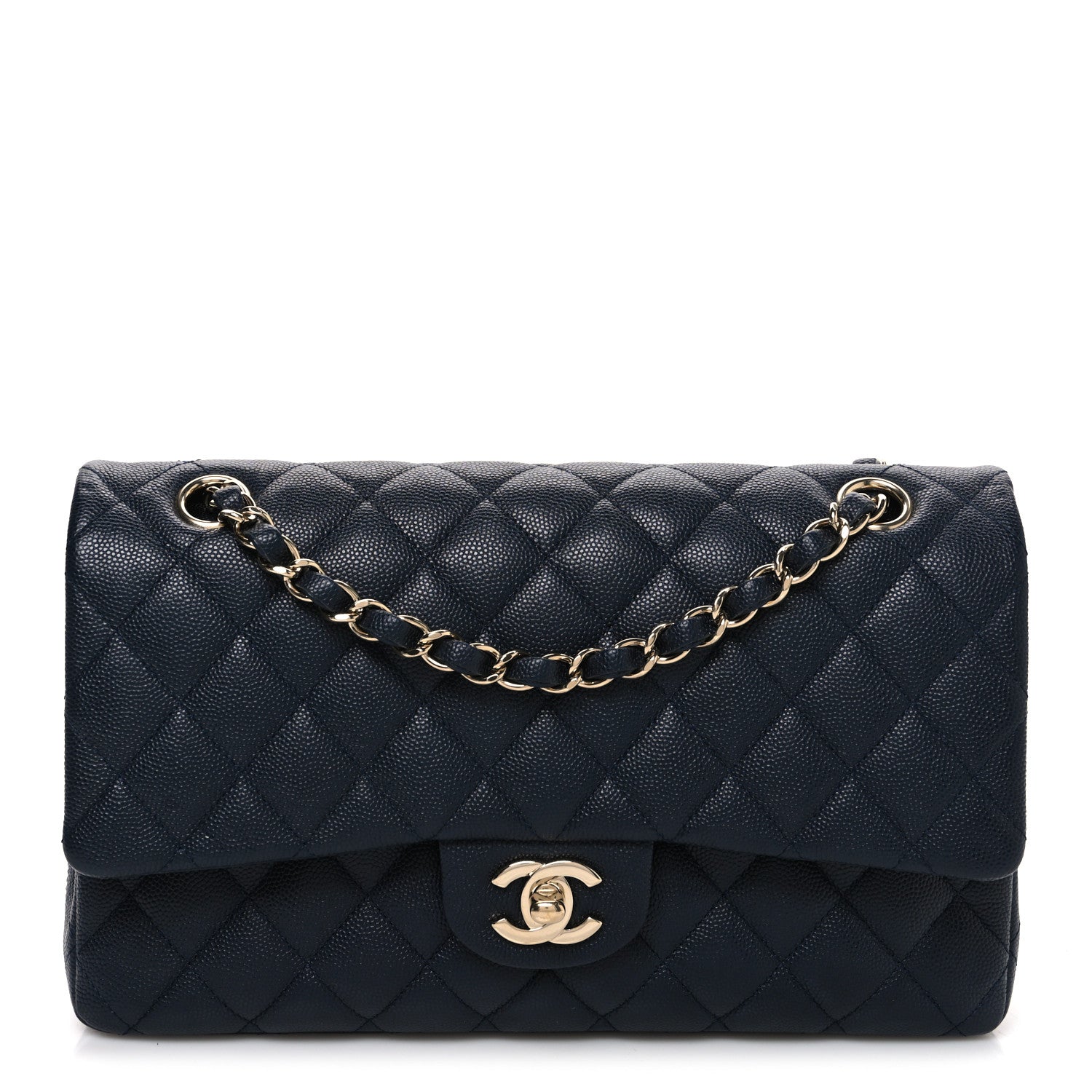 Chanel Caviar Quilted Medium Double Flap Navy 1 of 11