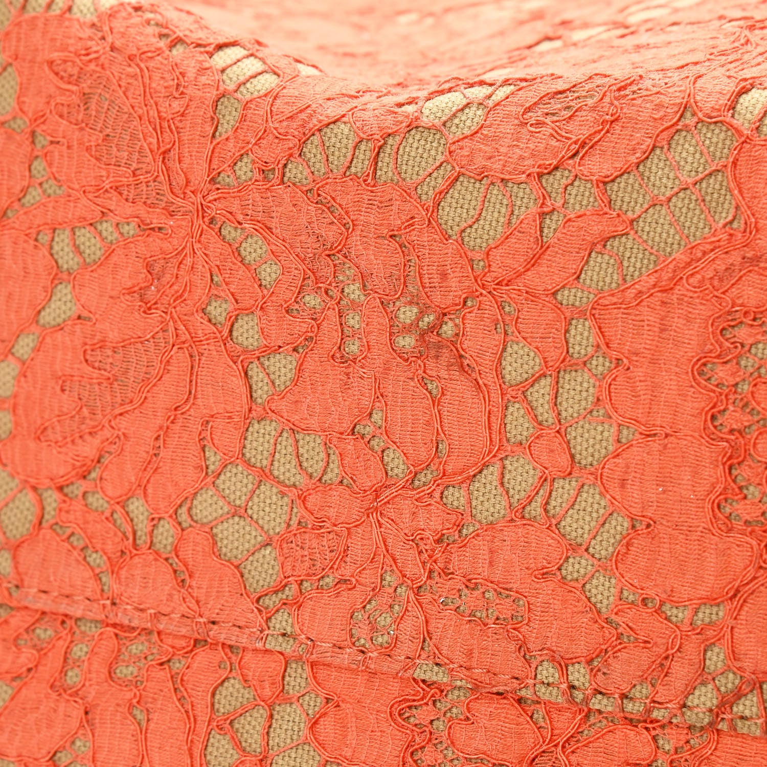 Valentino Garavani Canvas Glam Lace Reversible Tote Orange 9 of 9