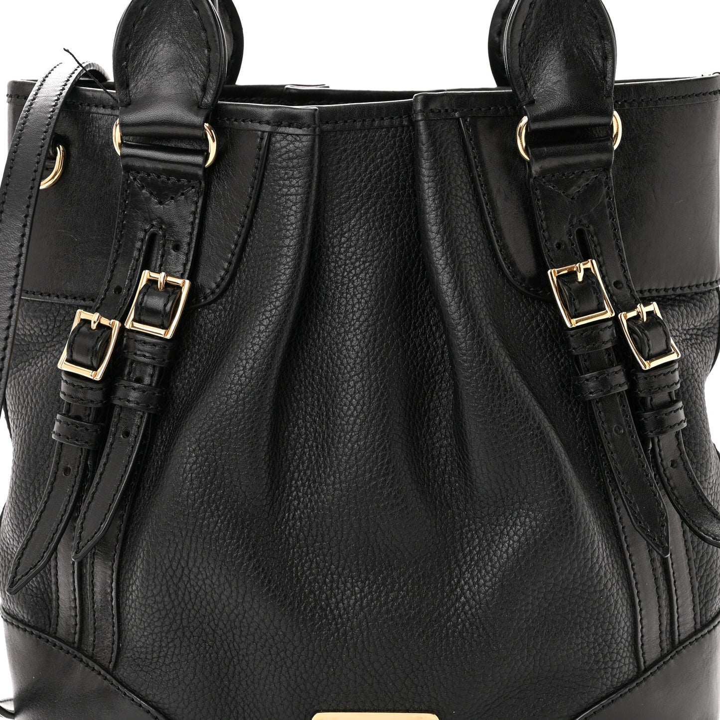Calfskin Medium Whipstitch Tote Black