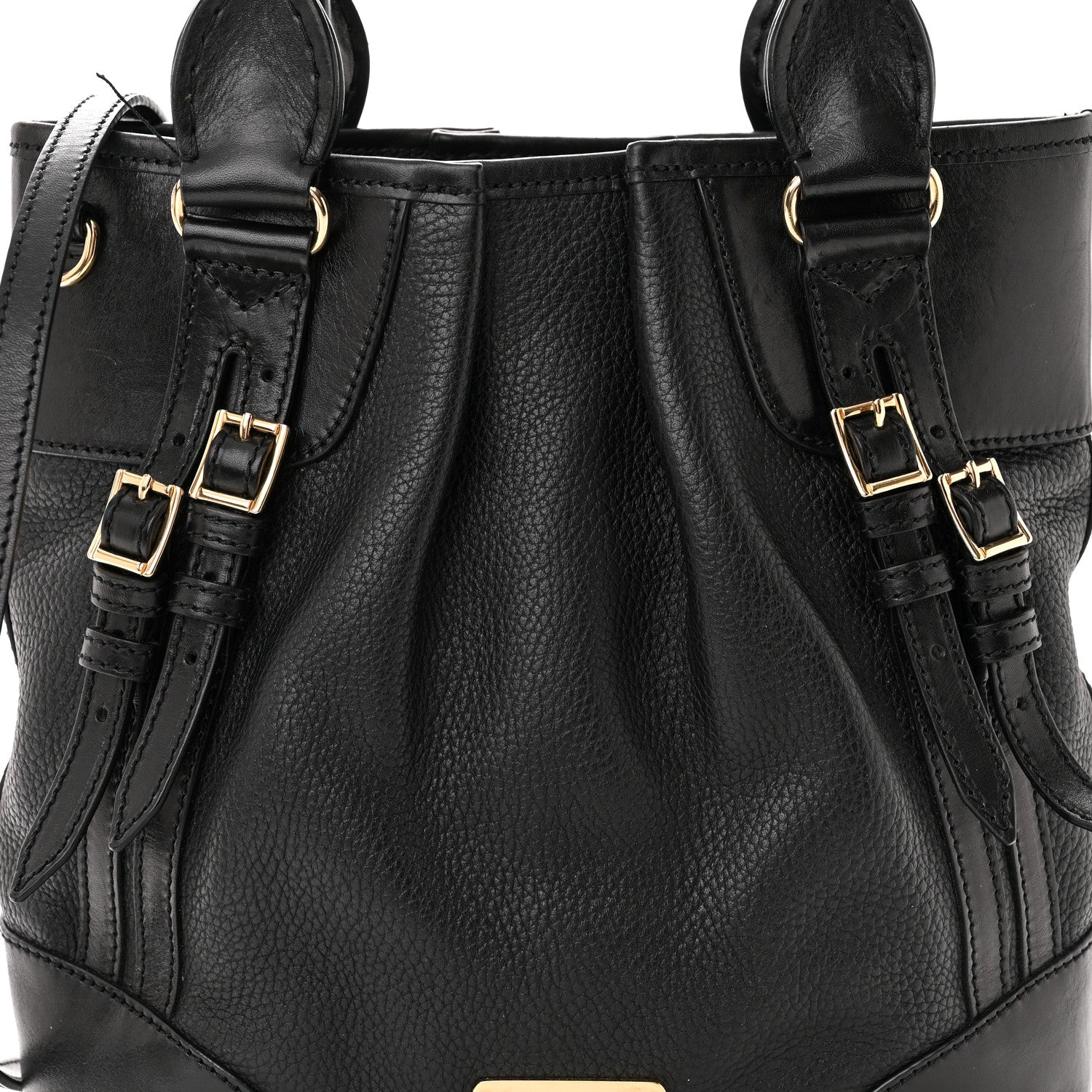 Burberry Calfskin Medium Whipstitch Tote Black 9 of 14