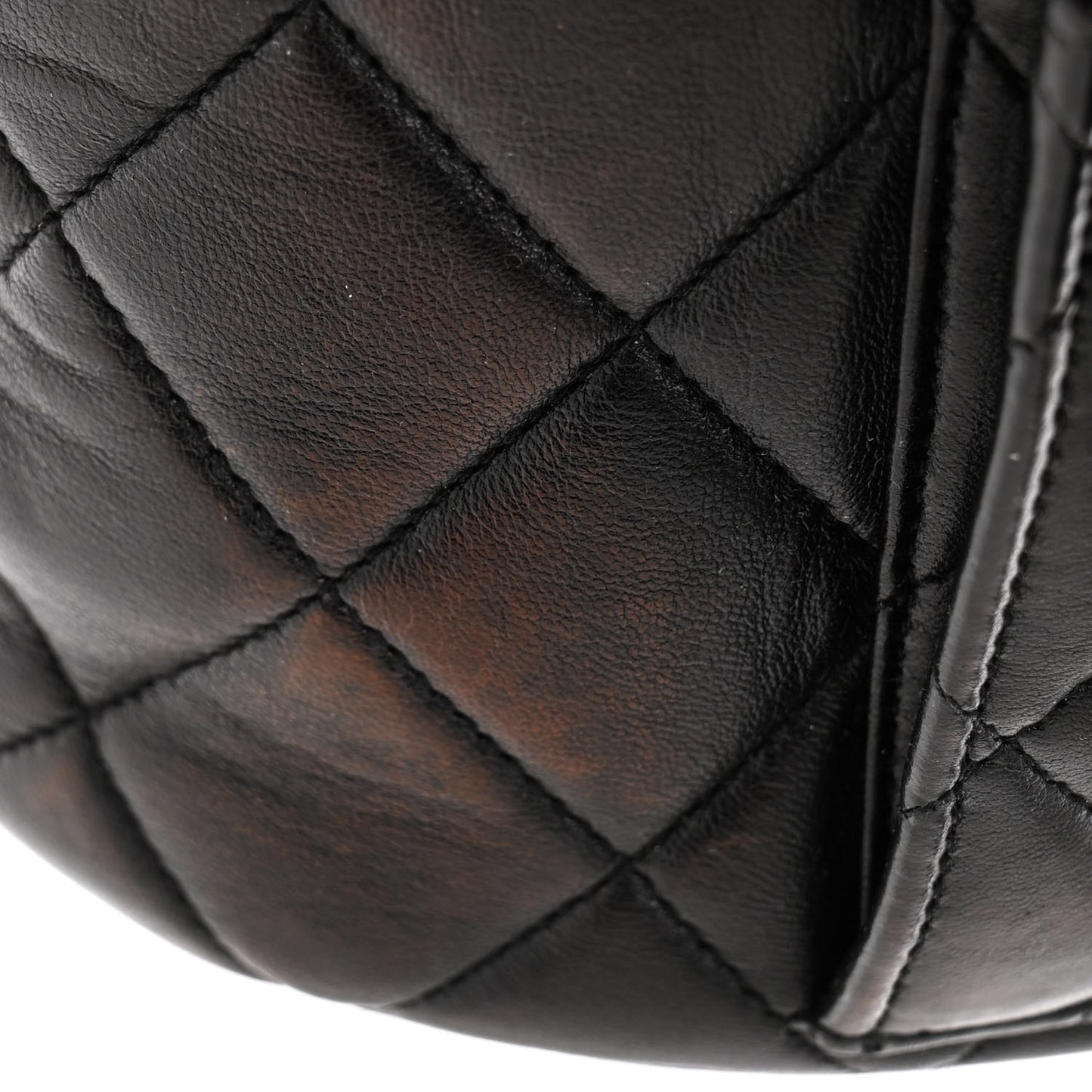 Lambskin Quilted Drawstring Backpack Black