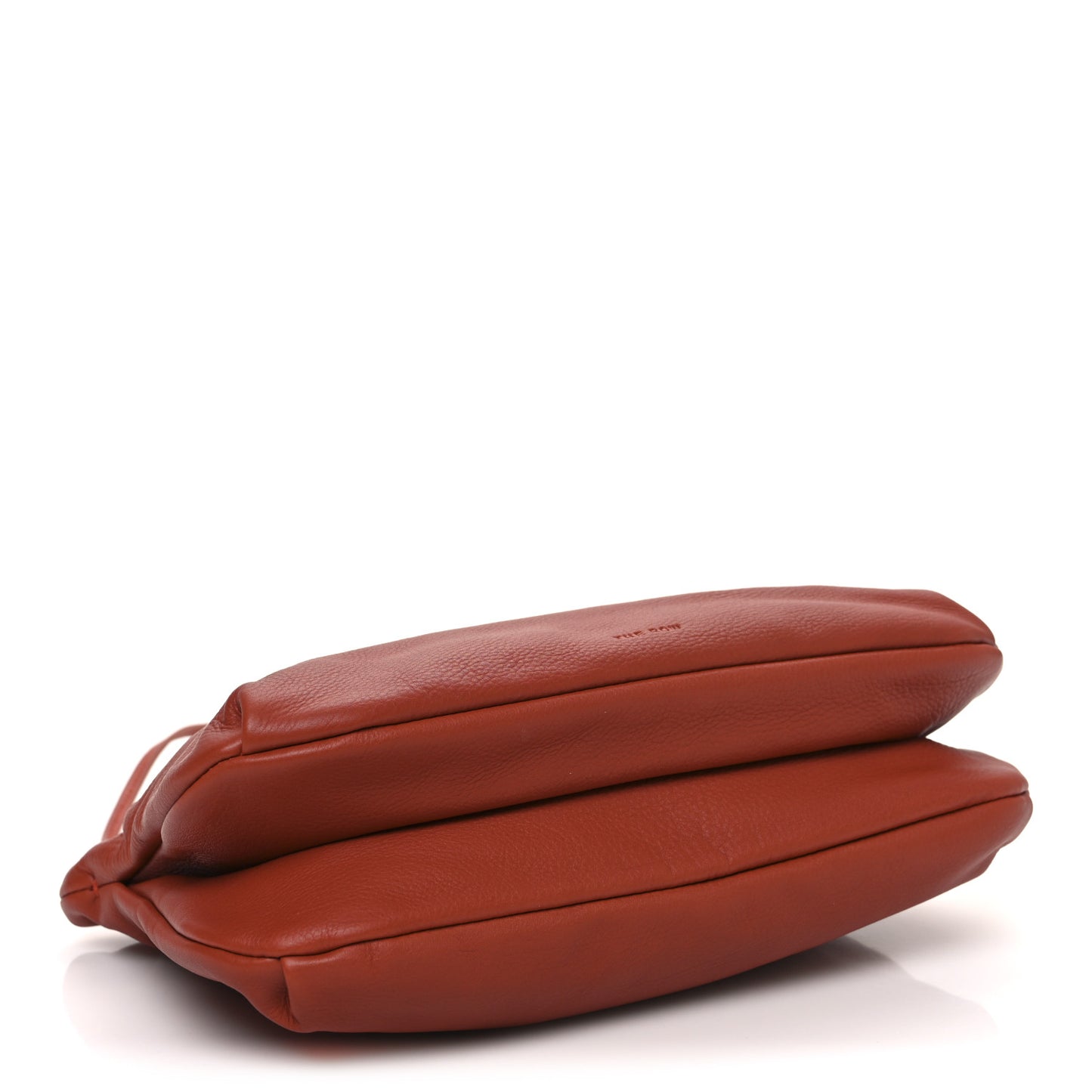 Grained Calfskin Bourse Clutch Brick