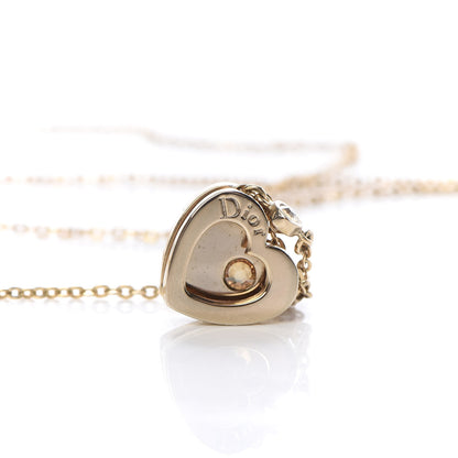 Christian Dior Crystal Heart Multi Strand Necklace Gold 5 of 5