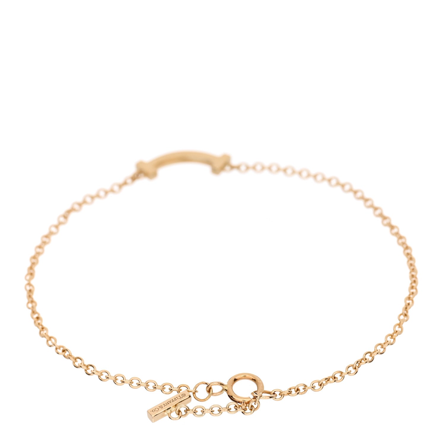 Tiffany 18K Yellow Gold Mini T Smile Bracelet 2 of 4
