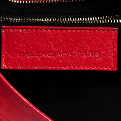 Balenciaga Agneau Laser Cut Cross Classic Gold Hardware City Tomate 10 of 12