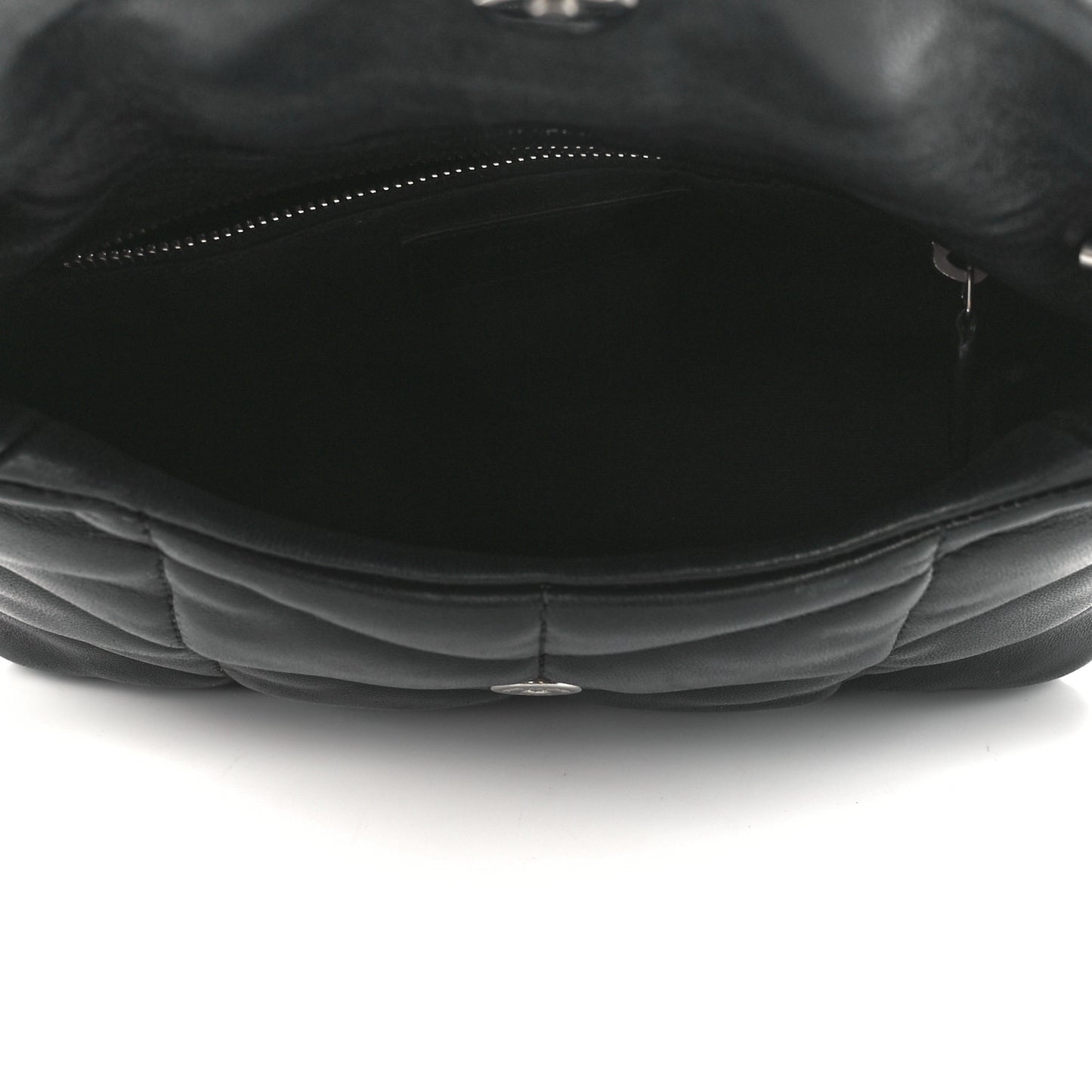 Lambskin Quilted Toy Loulou Puffer Monogram Chain Satchel Black