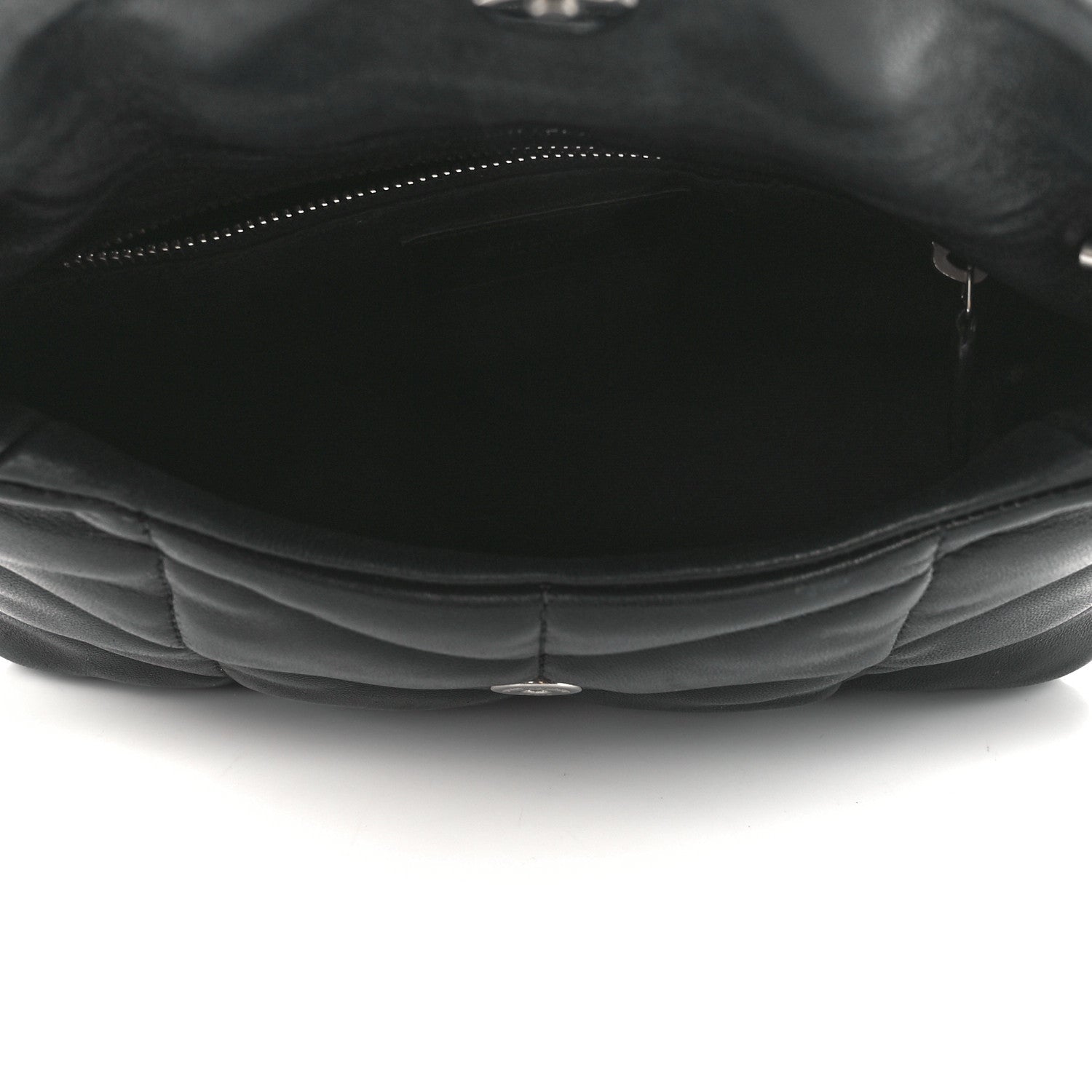 Saint Laurent Lambskin Quilted Toy Loulou Puffer Monogram Chain Satchel Black 5 of 12