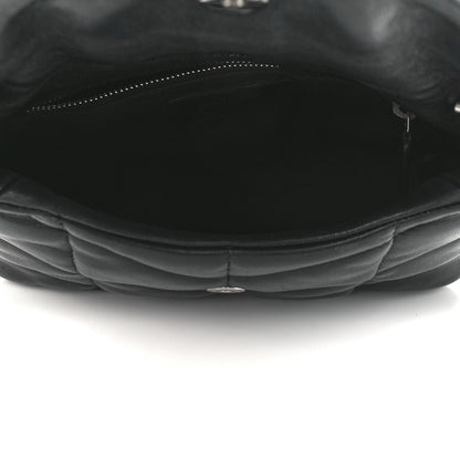 Saint Laurent Lambskin Quilted Toy Loulou Puffer Monogram Chain Satchel Black 5 of 12