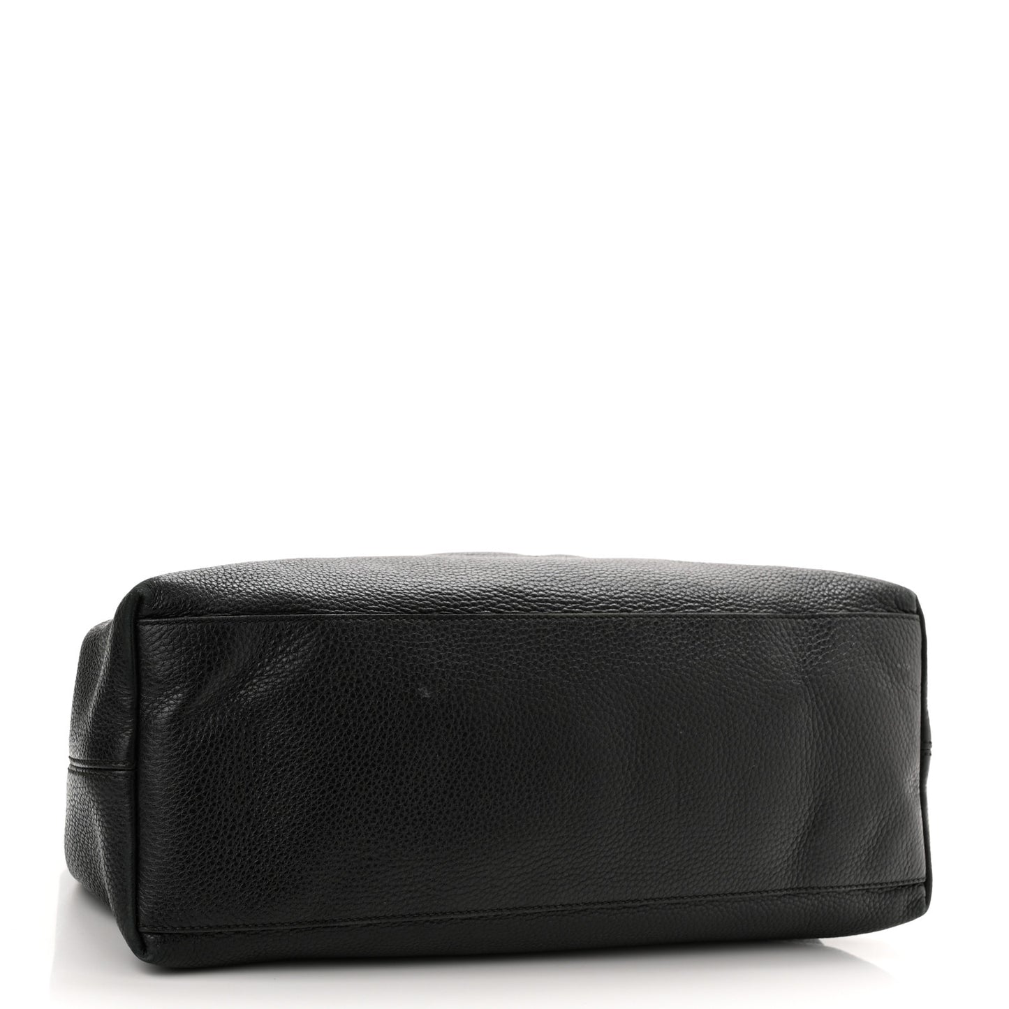 Pebbled Calfskin Medium Soho Chain Shoulder Bag Black