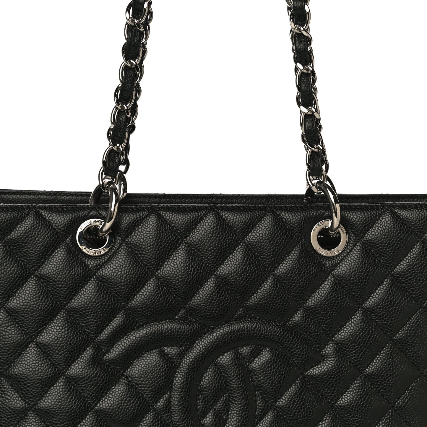 Caviar Quilted Grand Shopping Tote GST Black