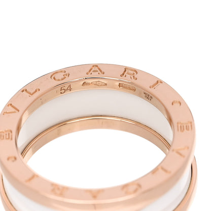 Bulgari 18K Rose Gold White Ceramic B.Zero1 Two-Band Ring 54 6.75 4 of 6