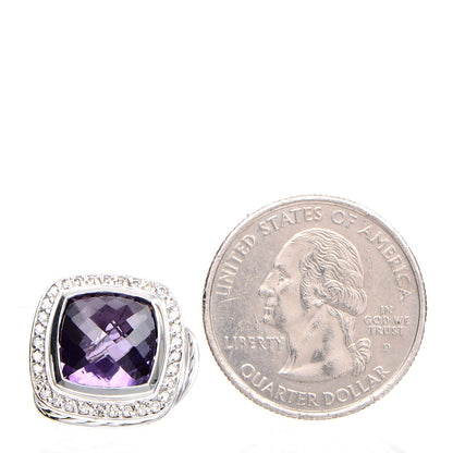 David Yurman Sterling Silver Amethyst Diamond 11mm Albion Earrings 2 of 4