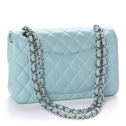 Chanel Lambskin Quilted Small Double Flap Light Blue 3 of 11