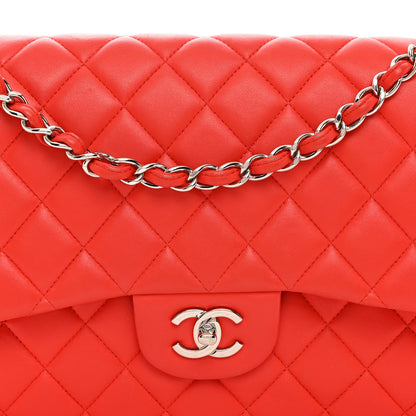 Chanel Lambskin Quilted Jumbo Double Flap Red 7 of 18